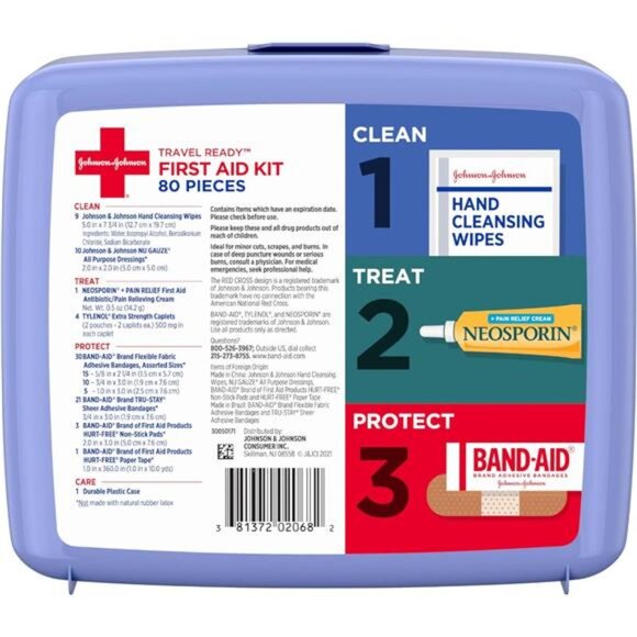 Travel First Aid Kit 80 Pieces Portable Emergency Wound Care Home Car Camping - Picture 6 of 7